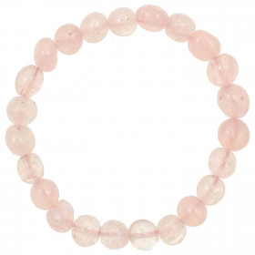 Bracelet en quartz rose - Perles pierres roulées