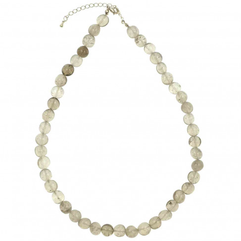 Collier en cristal de roche fumé - Perles pierres roulées