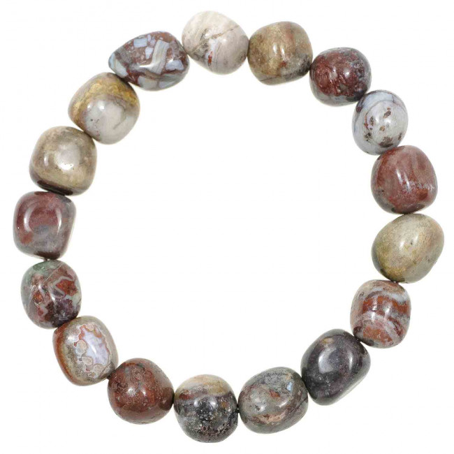 Bracelet en jaspe fleuri - Perles pierres roulées