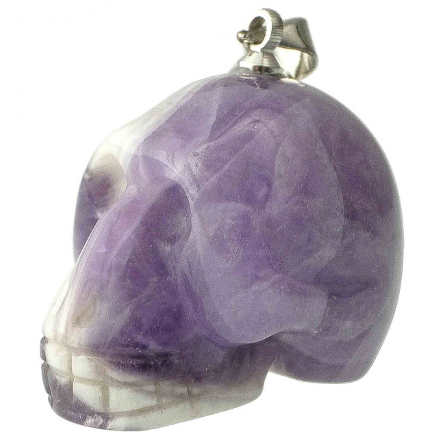 Pendentif crâne en améthyste à chevron (type allien)