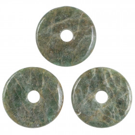 Donut Pi Chinois en apatite verte pour pendentif