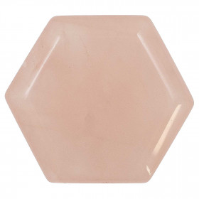 Hexagone poli en quartz rose - 4 cm