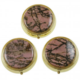 Pilulier en jaspe rhodonite