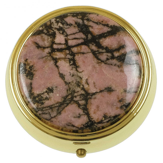 Pilulier en jaspe rhodonite