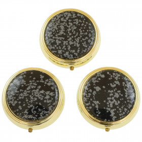 Pilulier en obsidienne neige