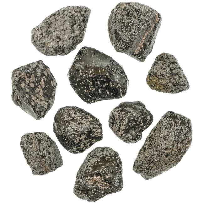 Pierres brutes obsidienne neige - 4 à 6 cm - Lot de 3