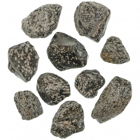 Pierres brutes obsidienne neige - 4 à 6 cm - Lot de 3