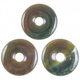 Donut Pi Chinois en jaspe héliotrope pour pendentif