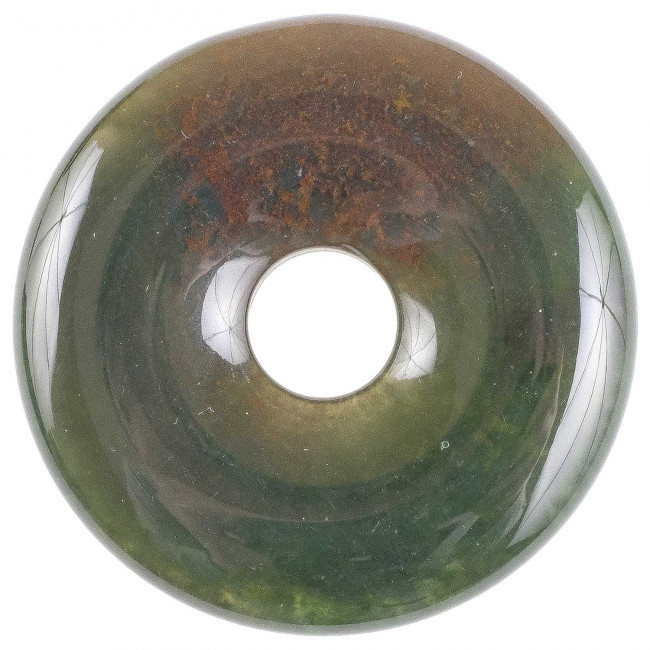 Donut Pi Chinois en jaspe héliotrope pour pendentif