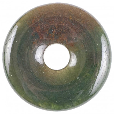 Donut Pi Chinois en jaspe héliotrope pour pendentif