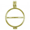 Pendentif cage en métal doré pour sphère en pierre de 2 cm