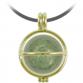 Pendentif cage en métal doré pour sphère en pierre de 2 cm