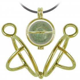Pendentif cage en métal doré pour sphère en pierre de 2 cm