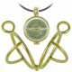 Pendentif cage en métal doré pour sphère en pierre de 2 cm