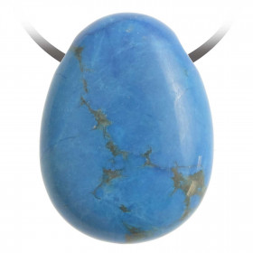 Pendentif goutte pierre percée en howlite teintée bleu