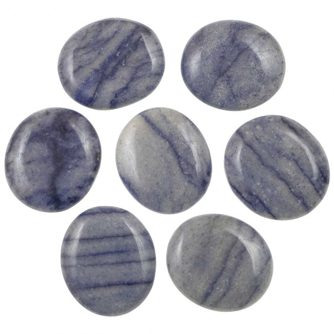 Galet plat quartz bleu - A l'unité