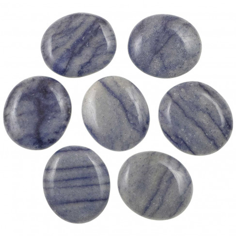 Galet plat quartz bleu - A l'unité