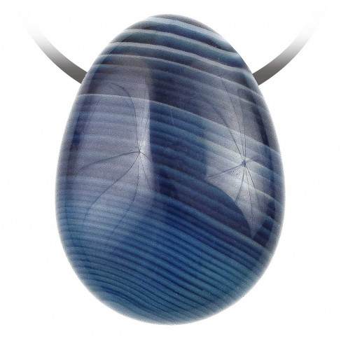 Pendentif goutte pierre percée en agate colorée bleu