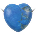 Pendentif coeur pierre percée en howlite teintée bleu