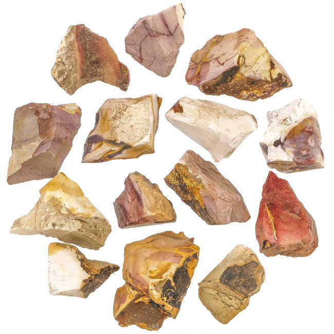 Pierres brutes jaspe mookaite - 3 à 6 cm - 250 grammes