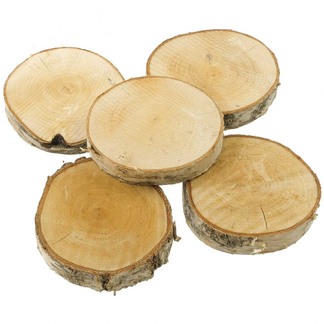 Rondelles brutes de bois de bouleau