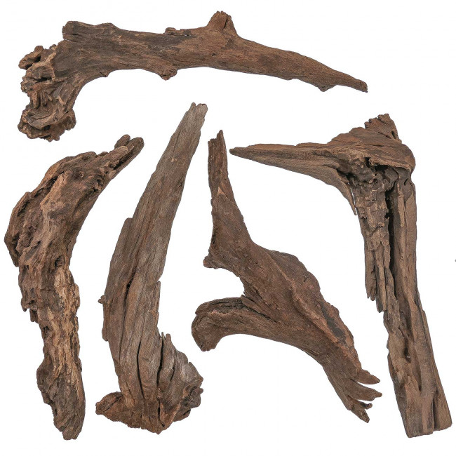 Bois flottés brun déco - 30 à 35 cm - Lot de 2
