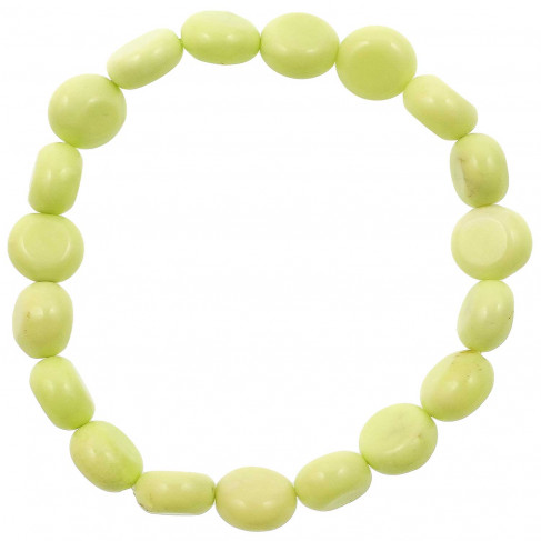 Bracelet en chrysoprase citron - Perles pierres roulées