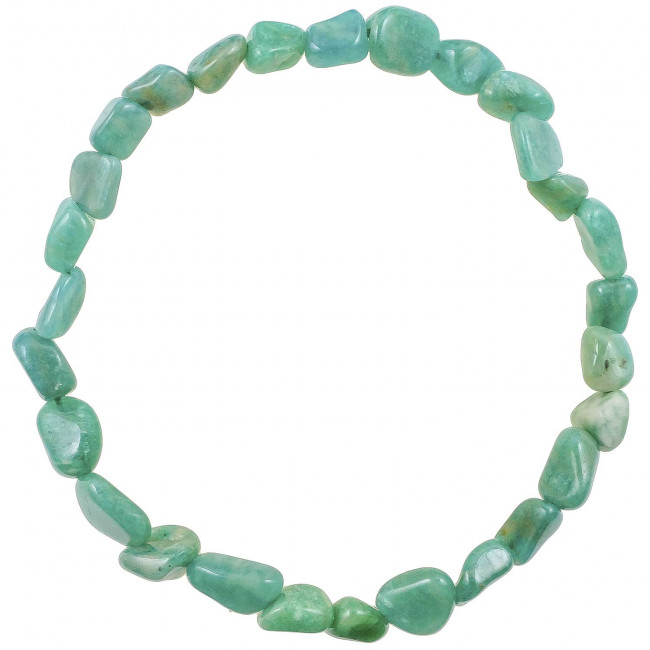 Bracelet en amazonite de Russie - Perles pierres roulées mini
