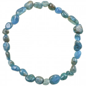 Bracelet en apatite bleue - Perles pierres roulées mini