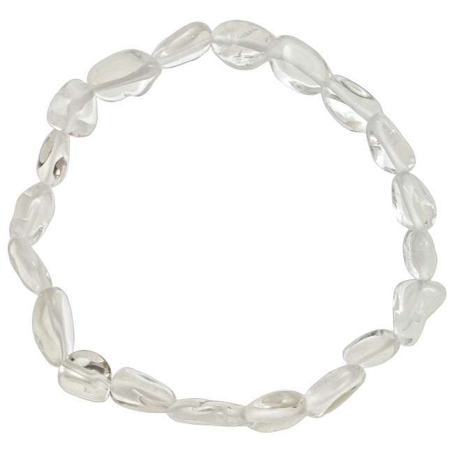 Bracelet en cristal de roche extra - Perles pierres roulées mini