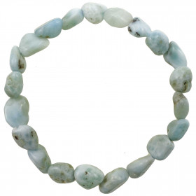 Bracelet en larimar - Perles pierres roulées mini