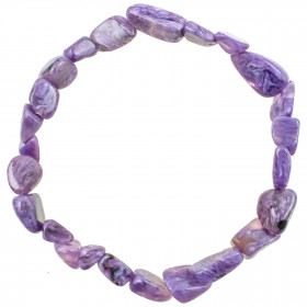 Bracelet en charoïte - Perles pierres roulées mini
