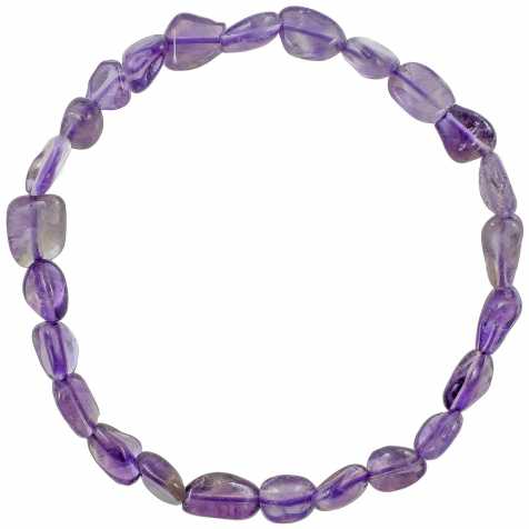 Bracelet en améthyste - Perles pierres roulées mini