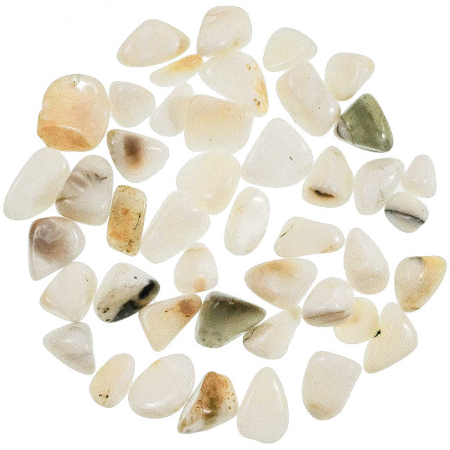 Pierres roulées opale blanche - 1.5 à 2 cm - 40 grammes