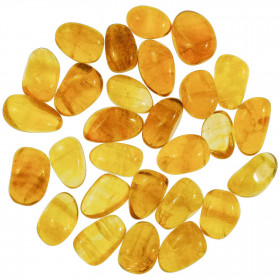 Pierres roulées fluorite jaune - 2 à 3 cm - Lot de 2