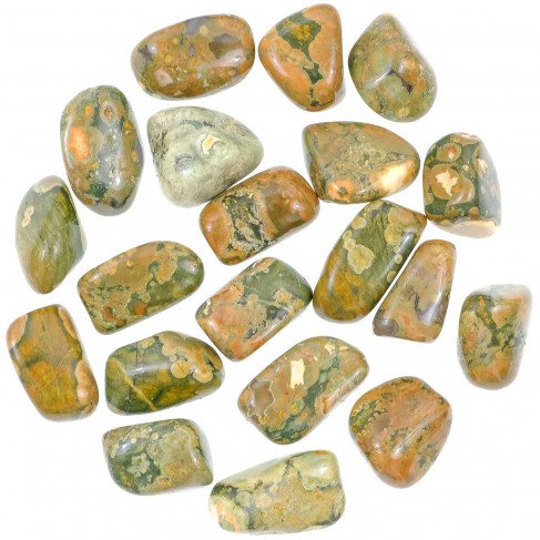 Pierres roulées rhyolite verte - 2.5 à 3.5 cm - Lot de 2