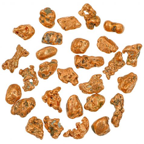 Pépites de cuivre natif - 1.5 à 2.5 cm - 30 grammes