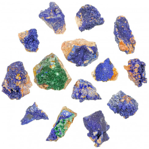 Pierres brutes azurite cristallisée - 2.5 à 4 cm - Lot de 2
