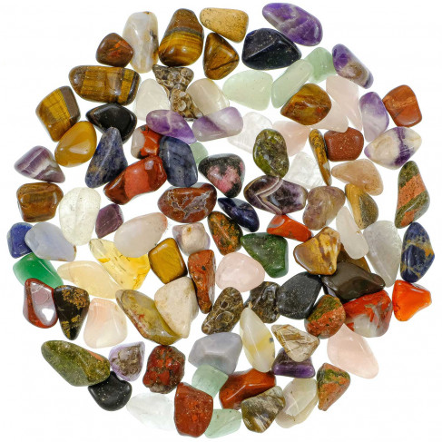Lot de pierres roulées avec pochette offerte - Mélange Afrique - 2 à 3 cm - 800 g