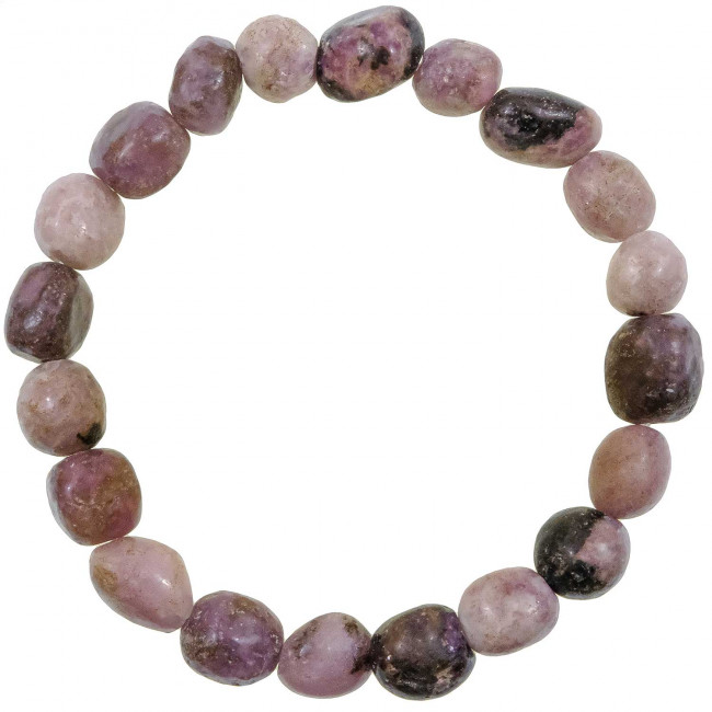 Bracelet en lépidolite - Perles pierres roulées