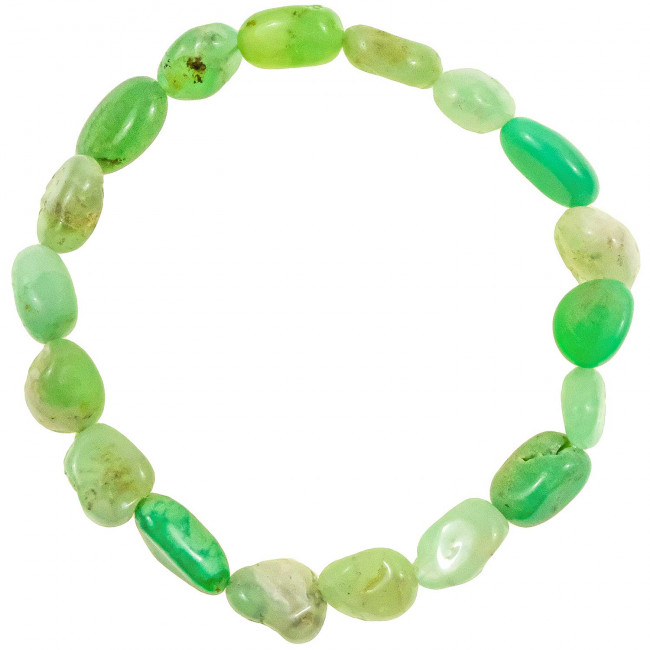 Bracelet en chrysoprase - Perles pierres roulées