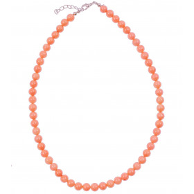 Collier en corail rose - 45 cm - Perles rondes