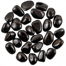 Pierres roulées obsidienne noire - 2 à 2.5 cm - Lot de 3