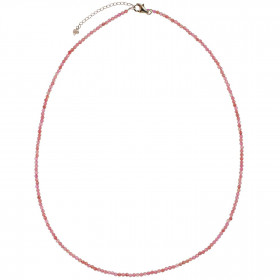 Collier en tourmaline rose - Perles facettées ultra mini - Argent 925