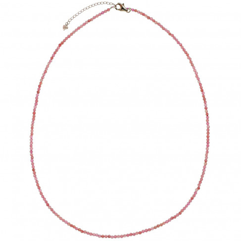 Collier en tourmaline rose - Perles facettées ultra mini