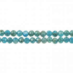 Collier en apatite bleue - Perles facettées ultra mini