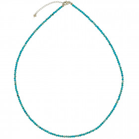 Collier en apatite bleue - Perles facettées ultra mini - Argent 925