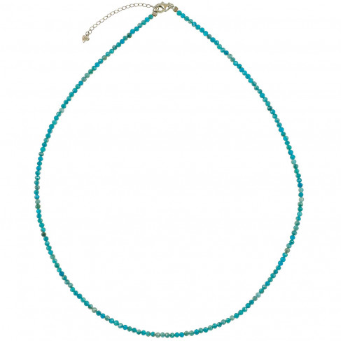 Collier en apatite bleue - Perles facettées ultra mini