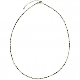 Collier de quartz tourmaline noire - Perles facettées ultra mini - Argent 925
