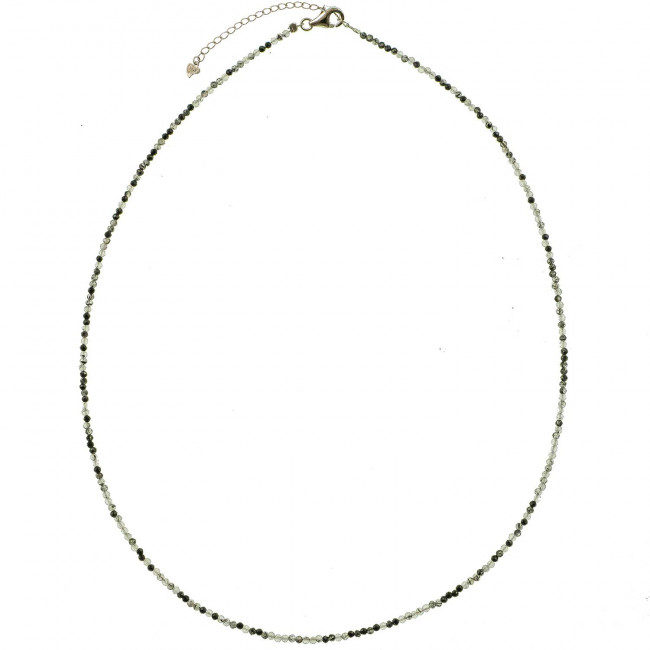 Collier de quartz tourmaline noire - Perles facettées ultra mini